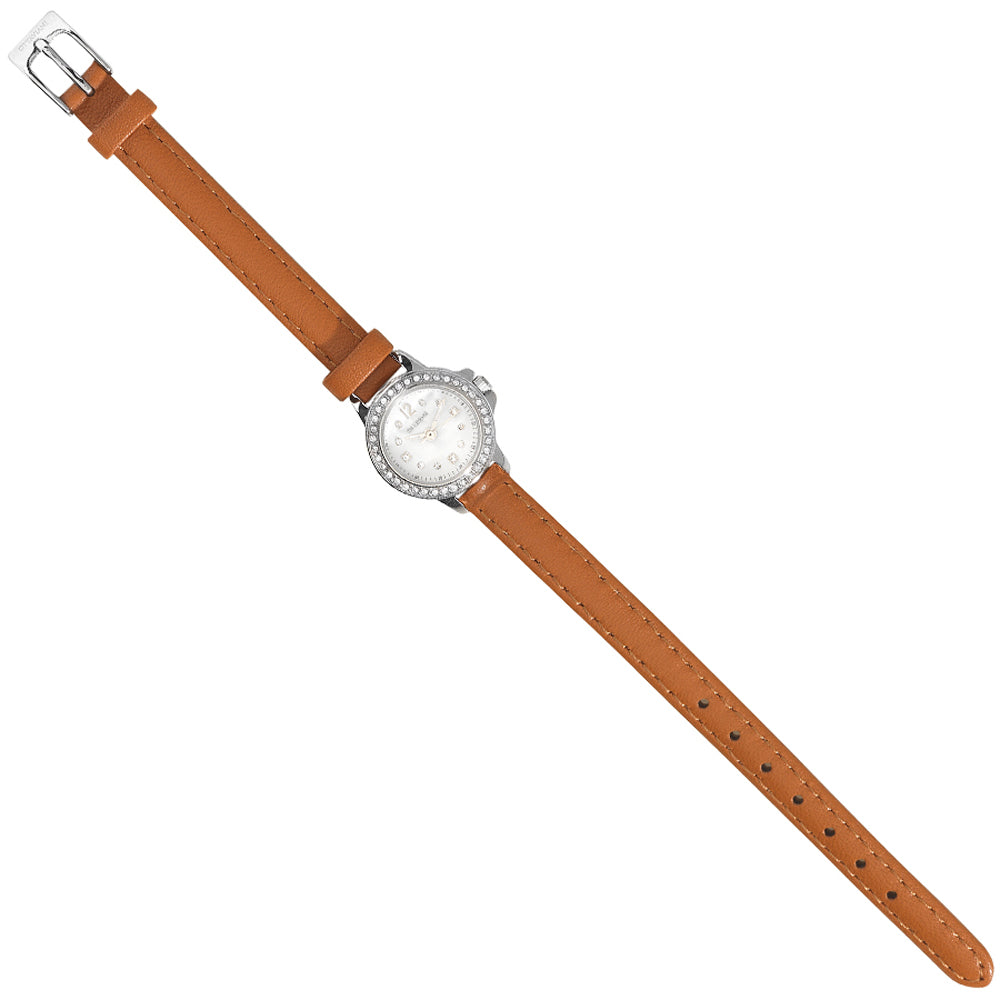 OROLOGIO QUARZO STRASS PELLE CUOIO