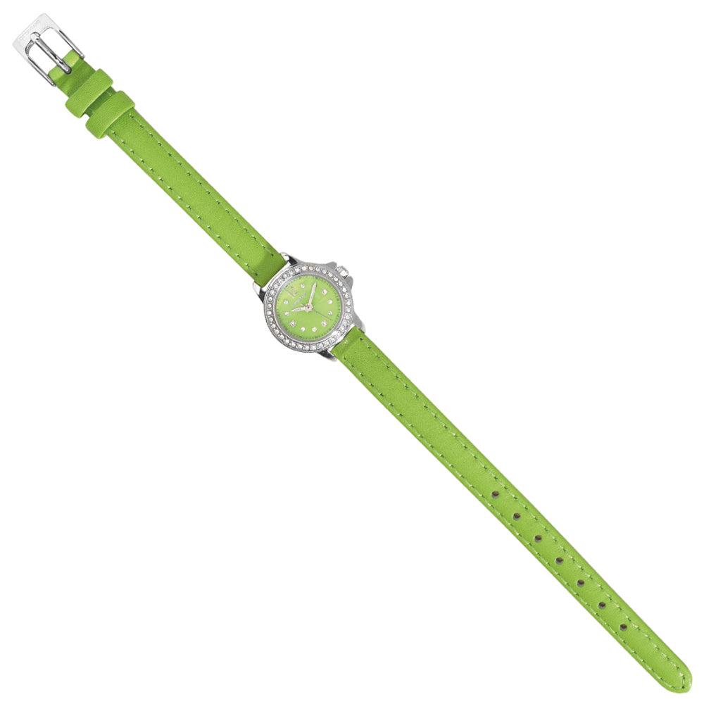 OROLOGIO QUARZO STRASS PELLE VERDE