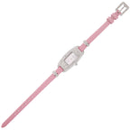 QUARZO METALLO CON STRASS E PELLE ROSA