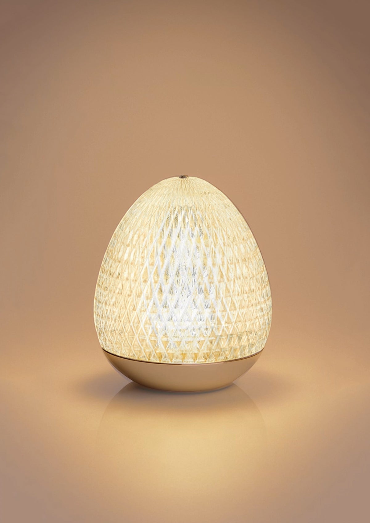 LAMPADA "UOVO" IN ACRILICO TAGLIO DIAMANTE C/BA