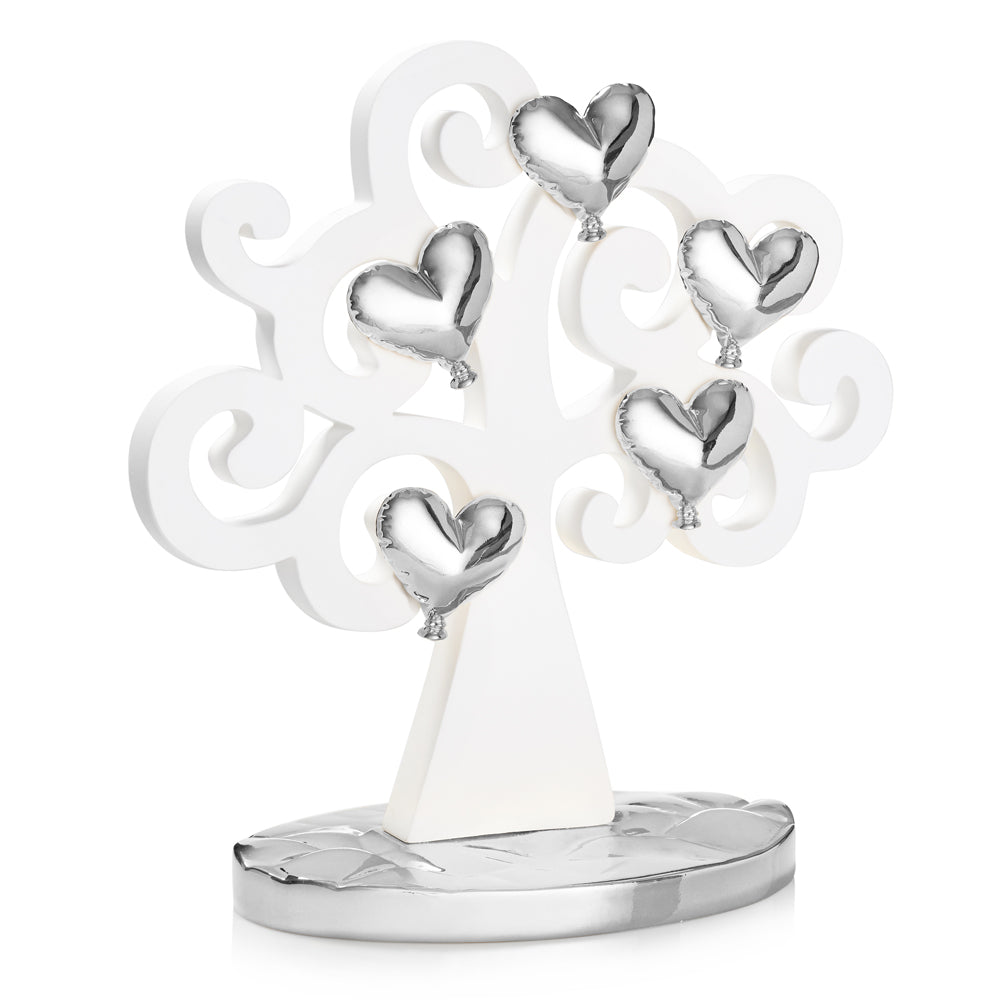SCULTURA "ALBERO DELL'AMORE" BIANCO/ARGENTO GR.