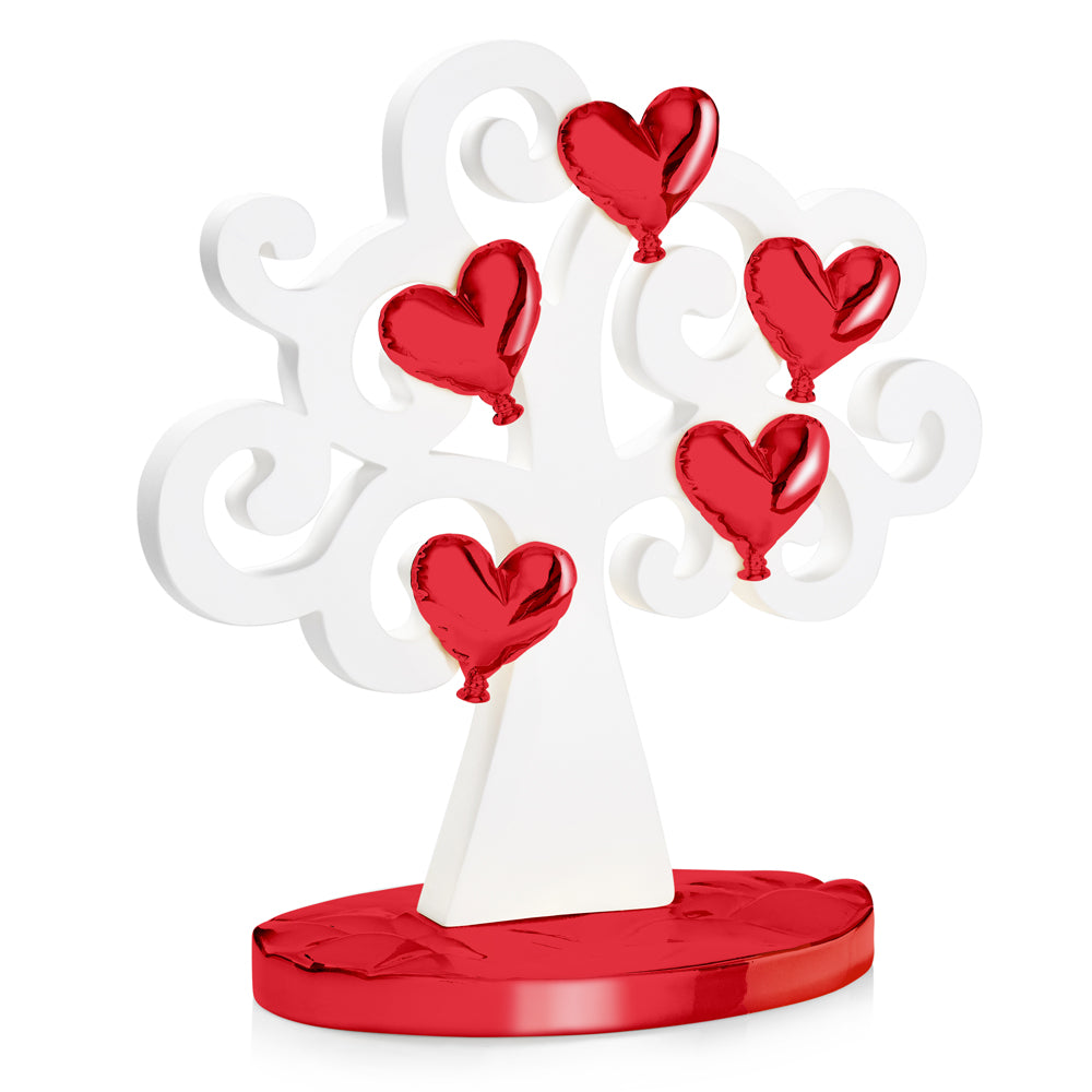 SCULTURA "ALBERO DELL'AMORE" BIANCO/ROSSO GR.