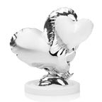 SCULTURA "VOLAMI NEL CUORE" ARGENTO/BIANCO GR.