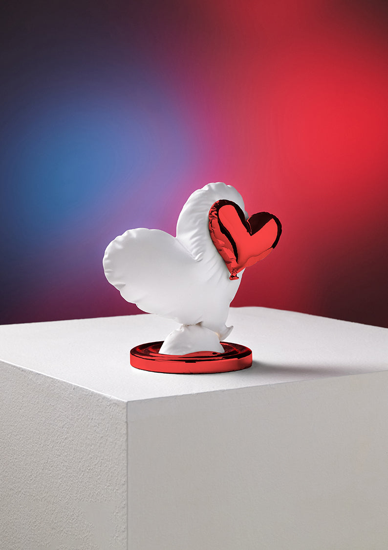 SCULTURA "ALBERO DELL'AMORE" BIANCO/ROSSO GR.