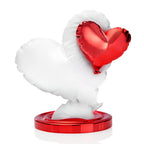 SCULTURA "VOLAMI NEL CUORE" BIANCO/ROSSO GR.H20