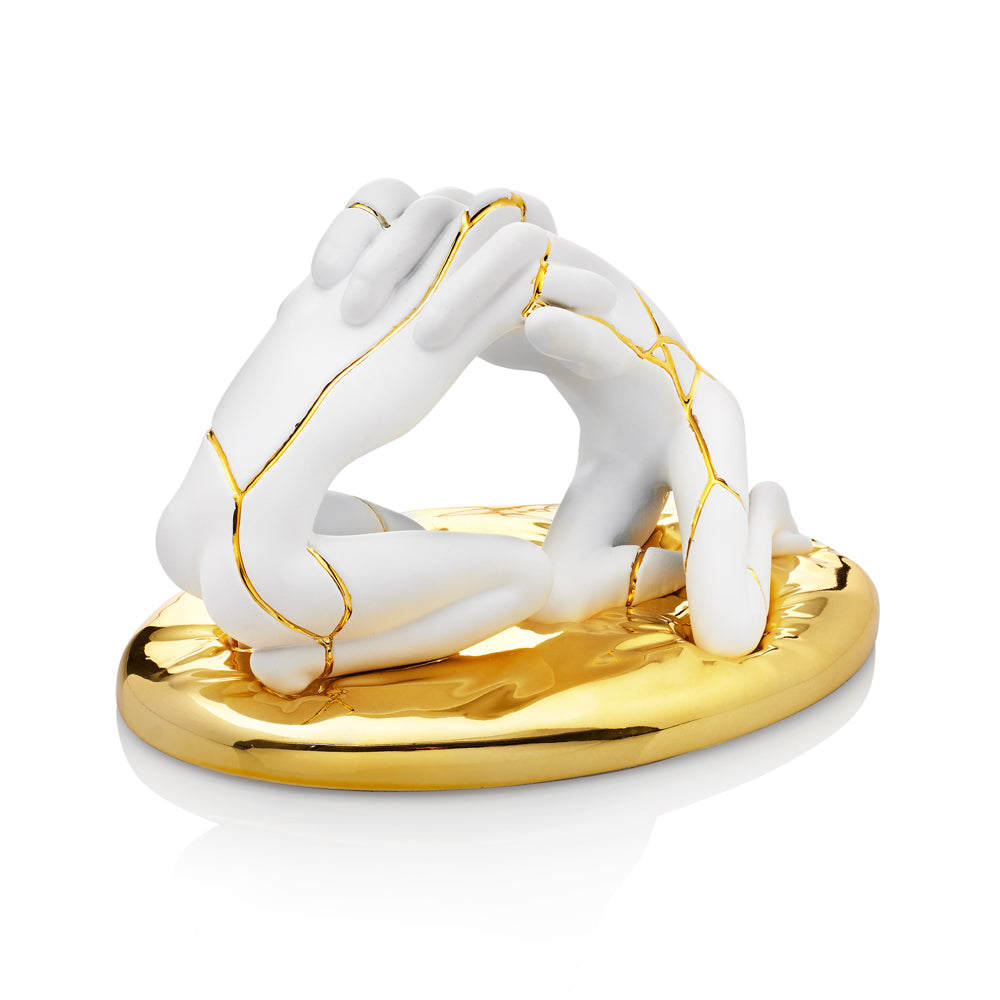 SCULTURA ABBRACCIO "KINTSUGI" BIANCA