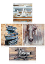 QUADRO "ANCORATI"IN LEGNO C/FOGLIA ARG 100X100