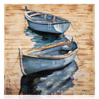 QUADRO "ANCORATI"IN LEGNO C/FOGLIA ARG 100X100