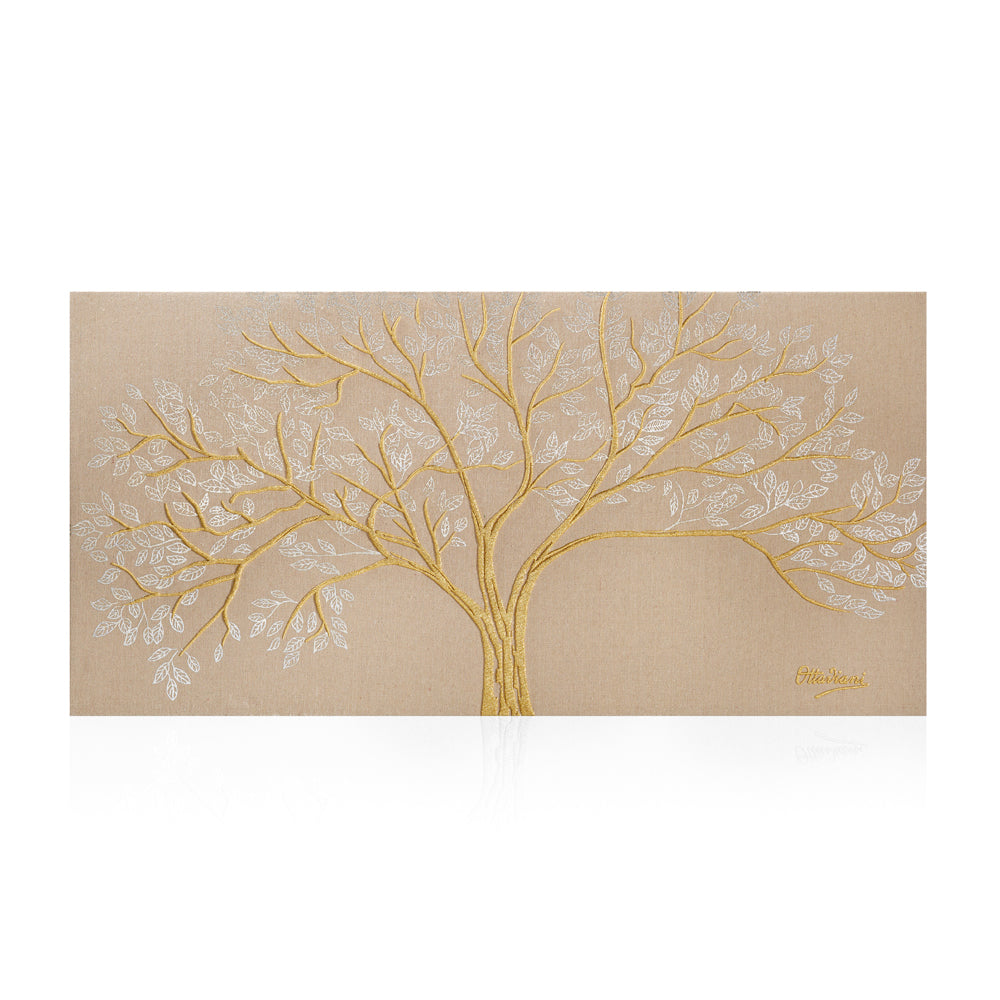 QUADRO SU TELA DI LINO"ALBERO DEI SOGNI"120X60