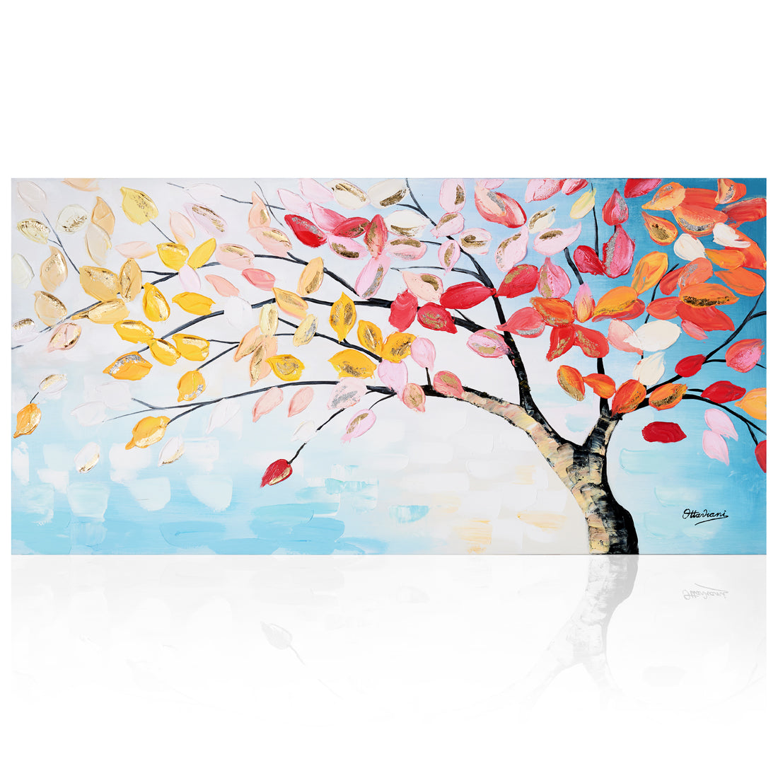 QUADRO SU TELA "ALBERO DEI SOGNI" 60X120 CM