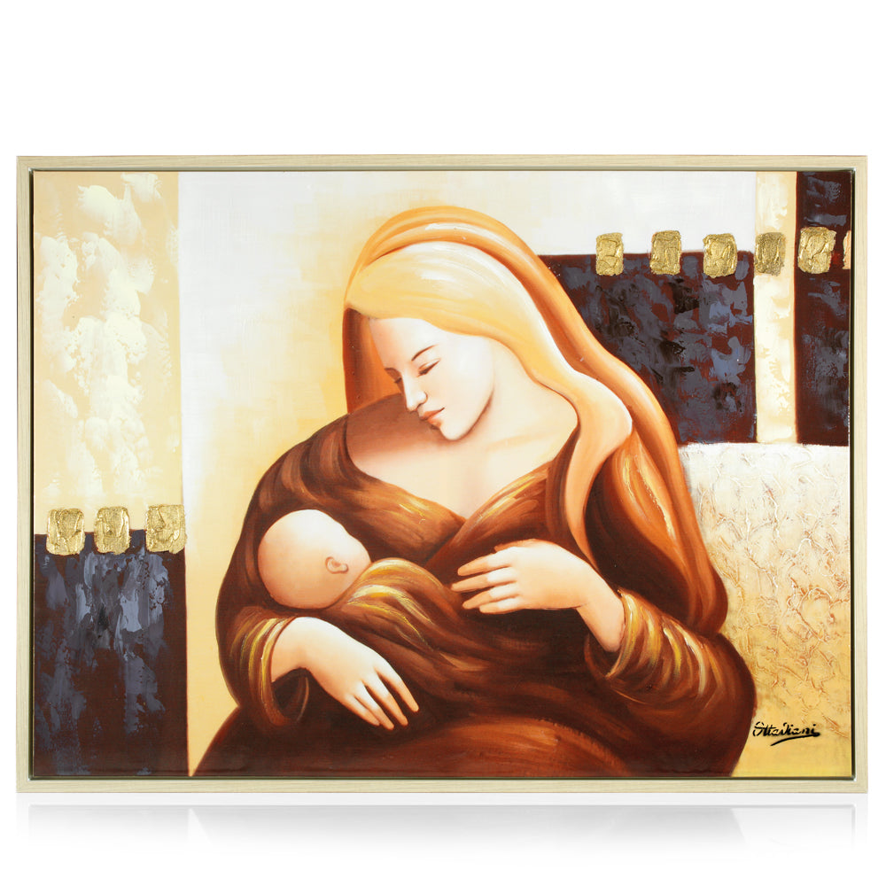 QUADRO SACRO SU TELA"SANTA CASA" CM.120X90