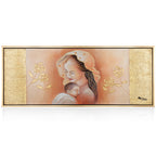 QUADRO"MATERNITA'TRA LE ROSE DORATE" CM60X150