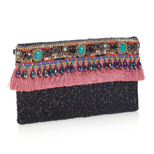 CLUTCH CON STRASS E PERLINE