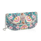 CLUTCH CON RICAMI,CRISTALLI,PERLINE E STRASS