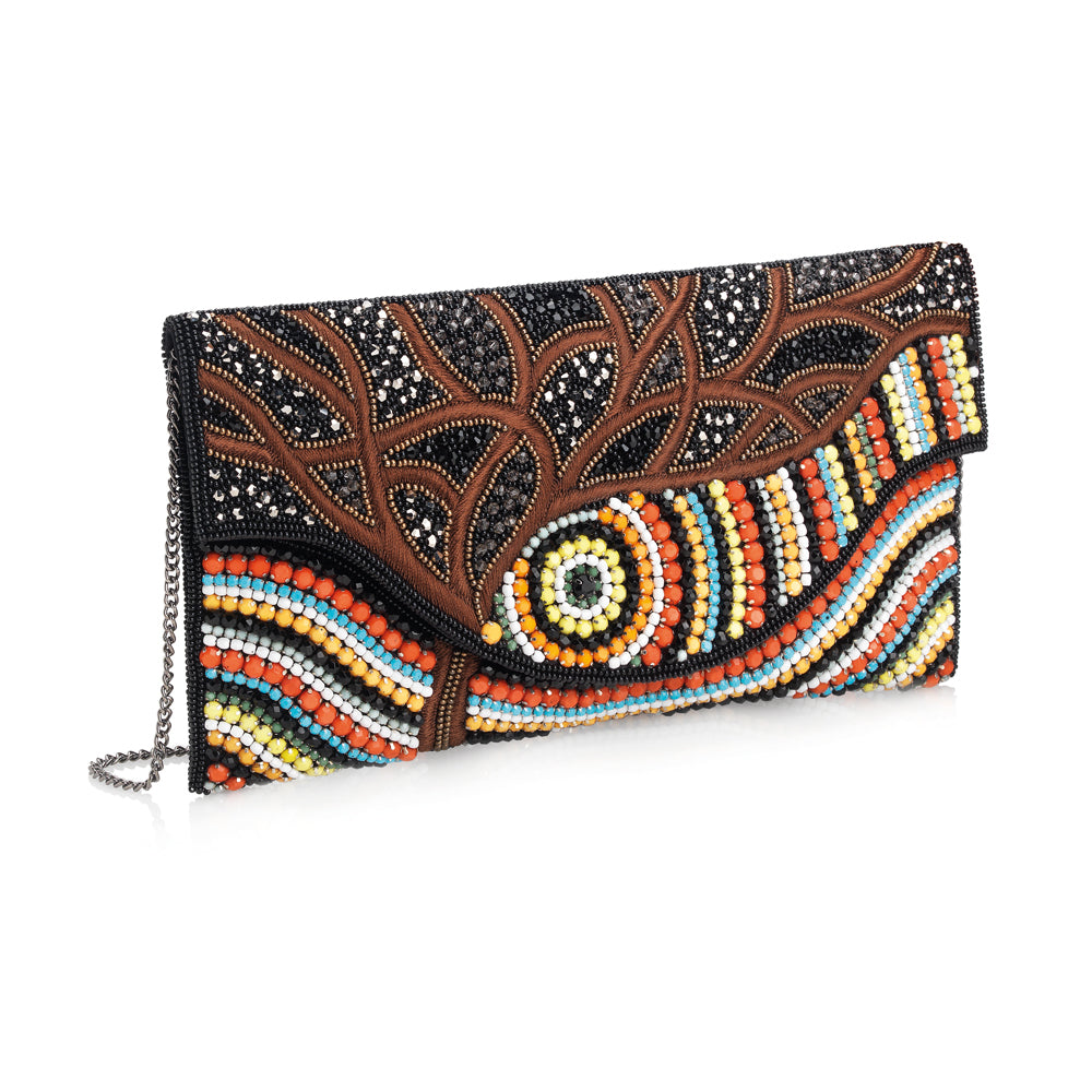 CLUTCH CON PERLINE,CRISTALLI E STRASS