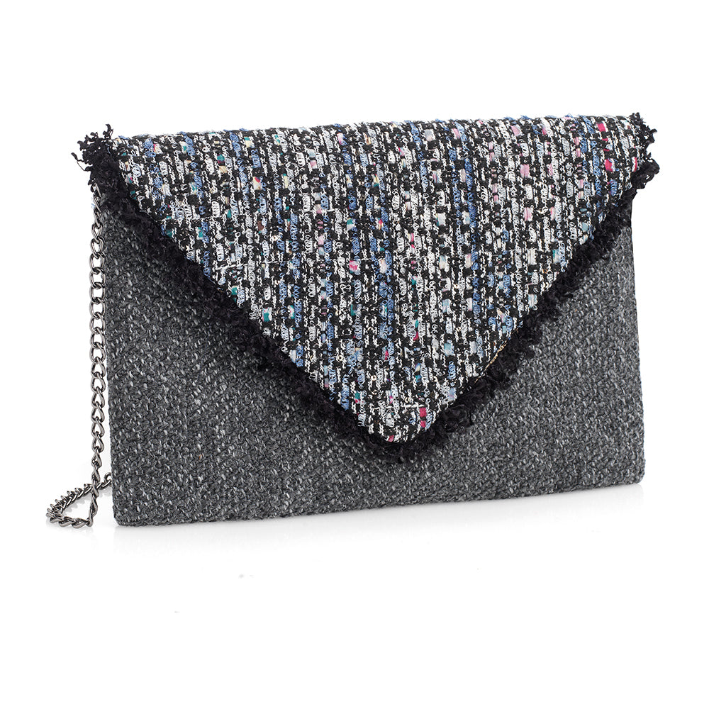 BORSA IN STOFFA CON GLITTER E MICRO PAILLETTES
