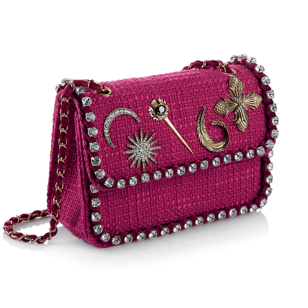 BORSA GIOIELLO TESSUTO CON CRISTALLI E STRASS
