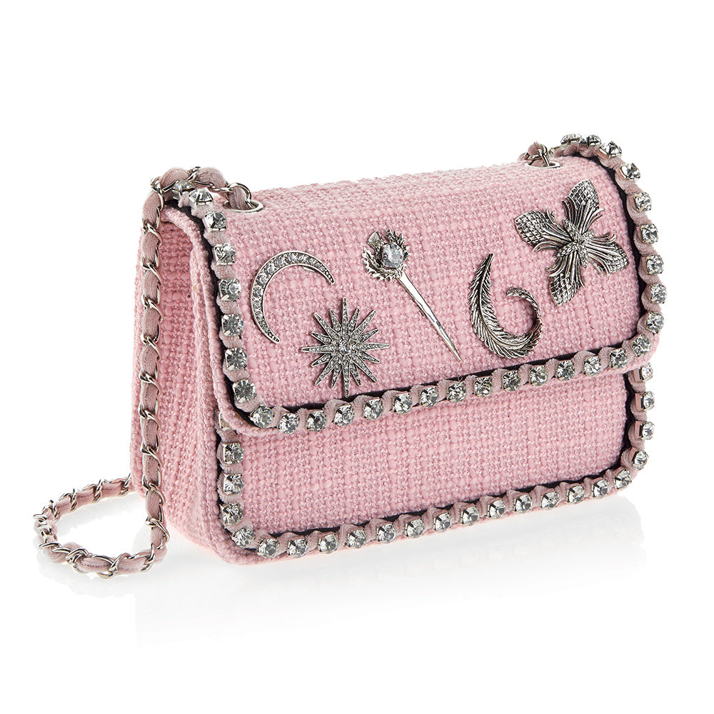 BORSA GIOIELLO TESSUTO CON CRISTALLI E STRASS