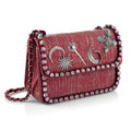 BORSA GIOIELLO TESSUTO CON CRISTALLI E STRASS