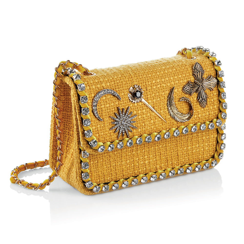 BORSA GIOIELLO TESSUTO CON CRISTALLI E STRASS