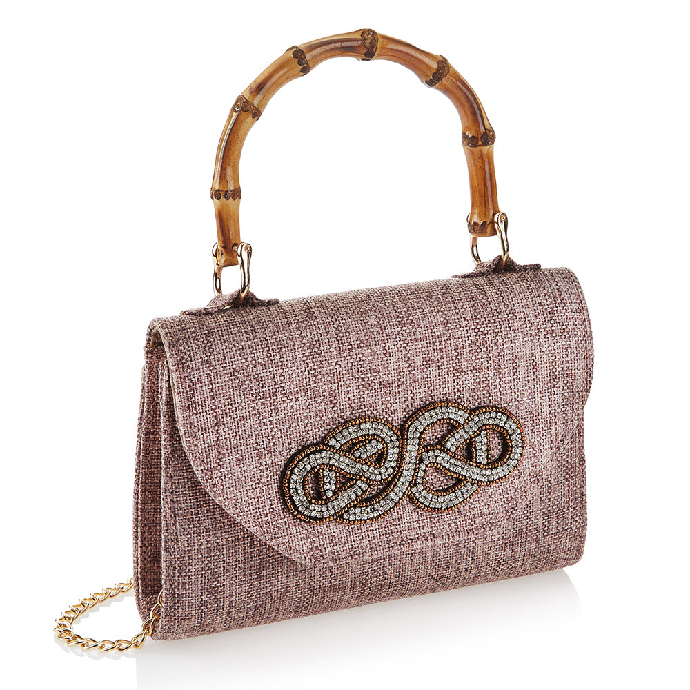 BORSA GIOIELLO IN TESSUTO CON CRISTALLI