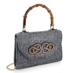 BORSA GIOIELLO IN TESSUTO CON CRISTALLI