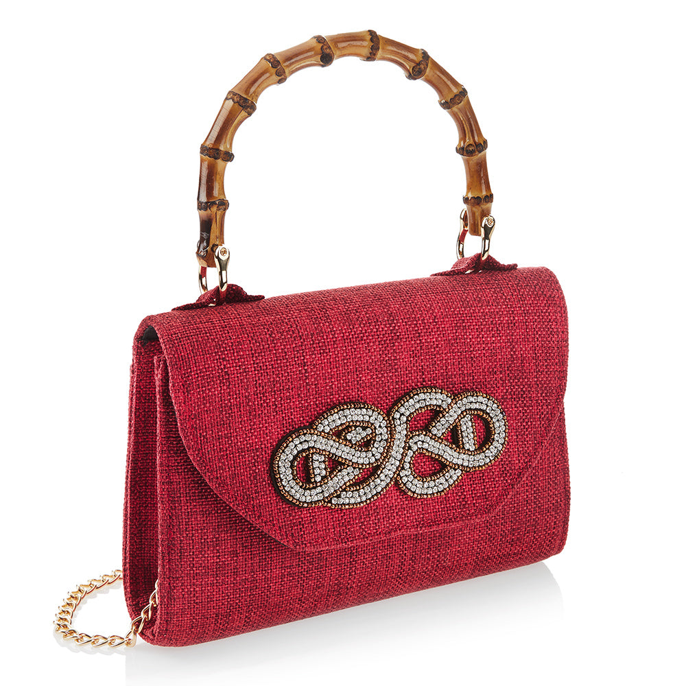 BORSA GIOIELLO IN TESSUTO CON CRISTALLI