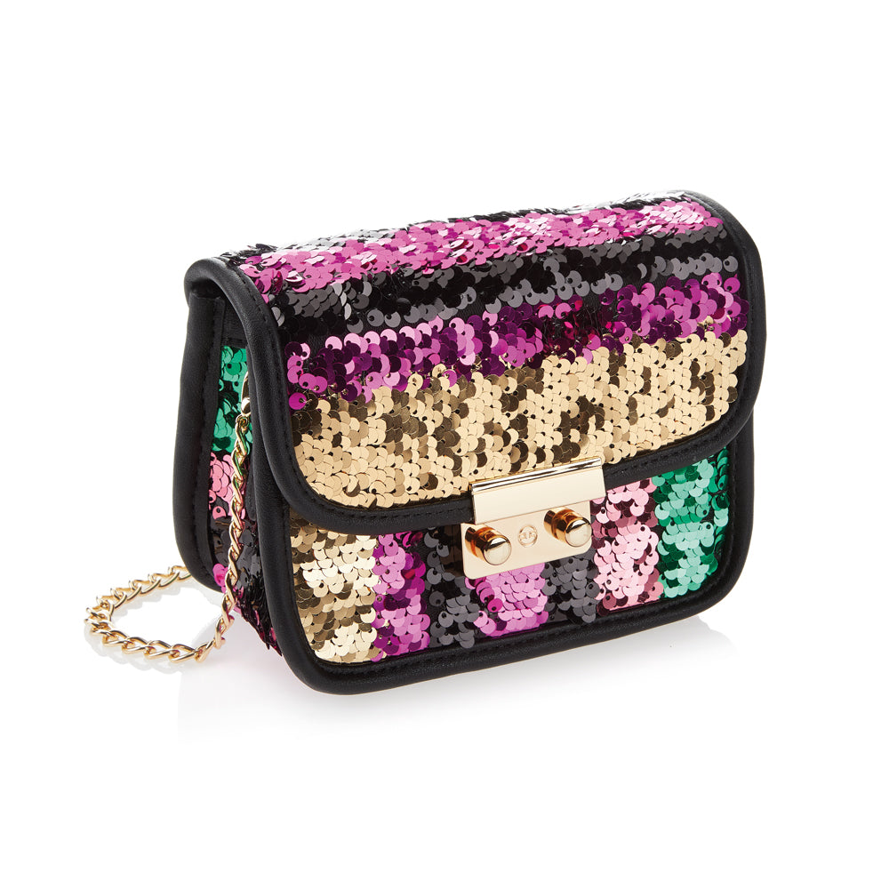 CLUTCH CON PAILLETTES MULTICOLOR
