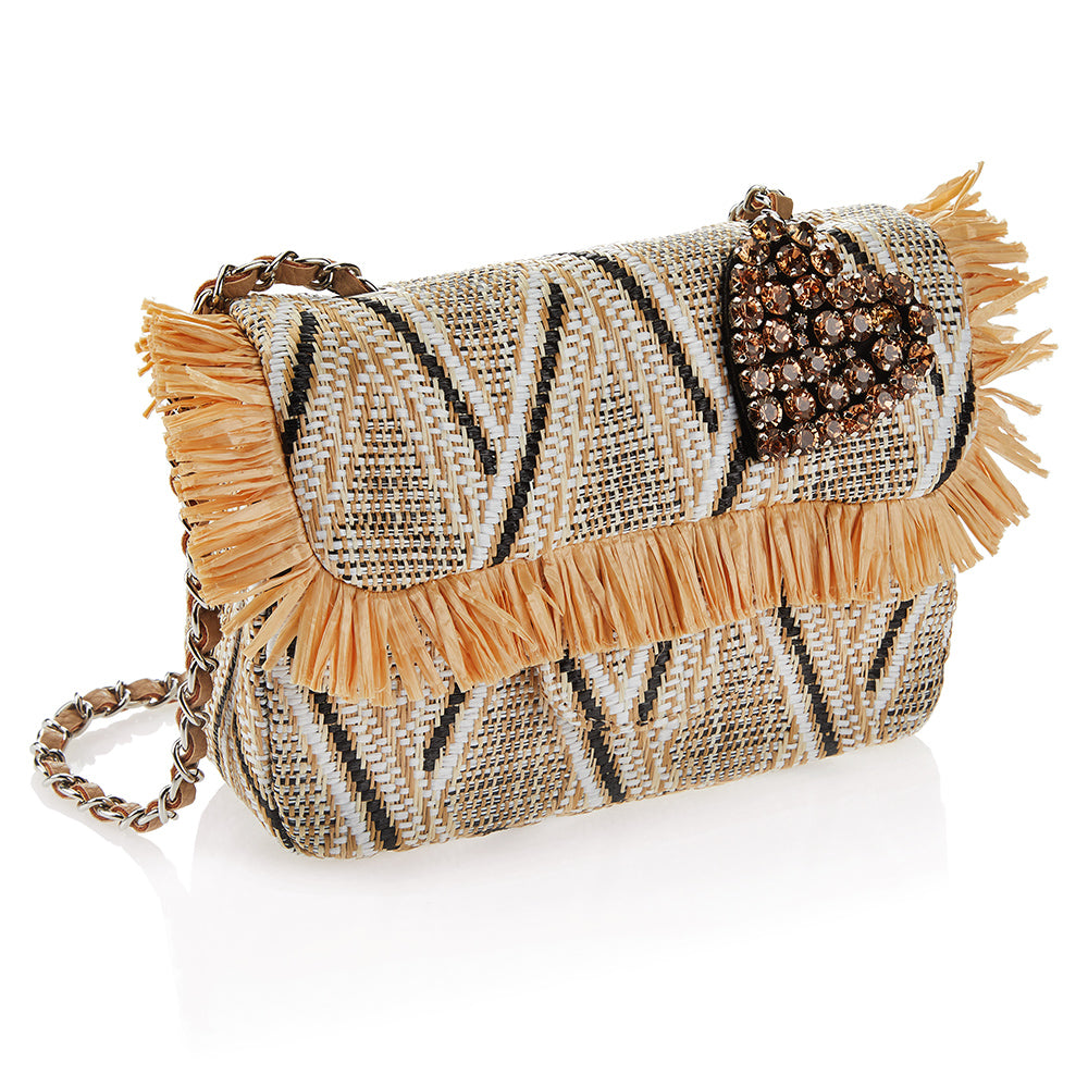 CLUTCH IN RAFIA CON CRISTALLI
