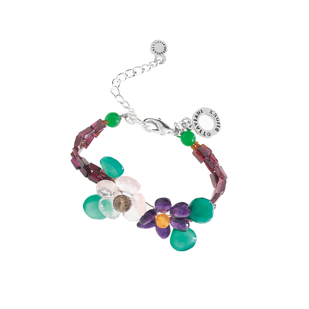 BRACCIALE CON GRANATA,AMET.TOPAZIO QU.ROSA CIT