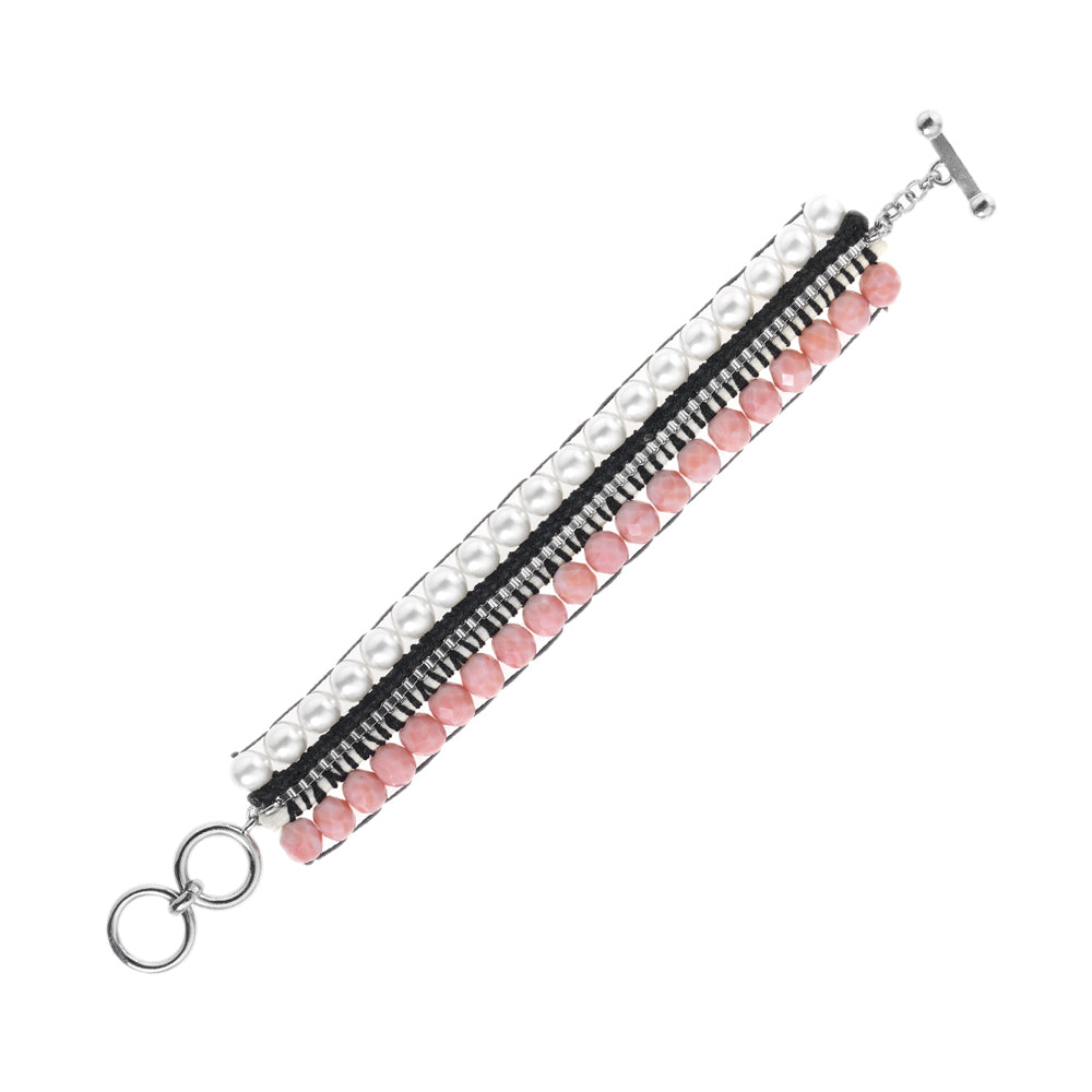 BRACCIALE C/PERLINE,STRASS,PAILLETTES,PERLE BJ