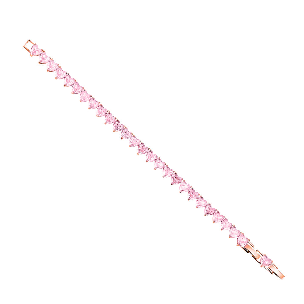 BRACCIALE PLACCATO ORO ROSA CON CUBIC ZIRCONIA