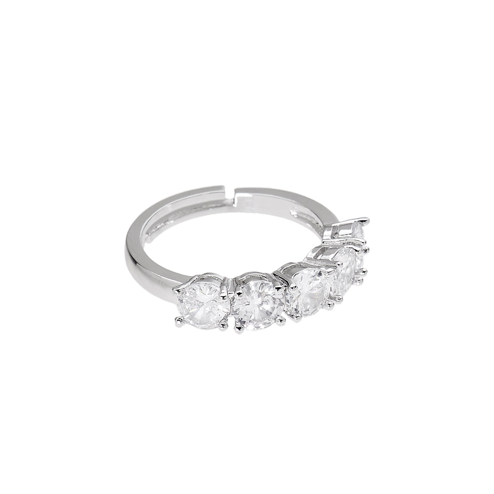 ANELLO RODIATO CON CUBIC ZIRCONIA