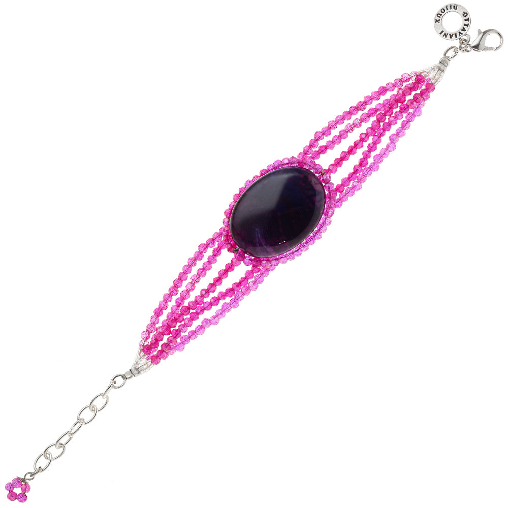 BRACCIALE CON AGATA E CRISTALLI