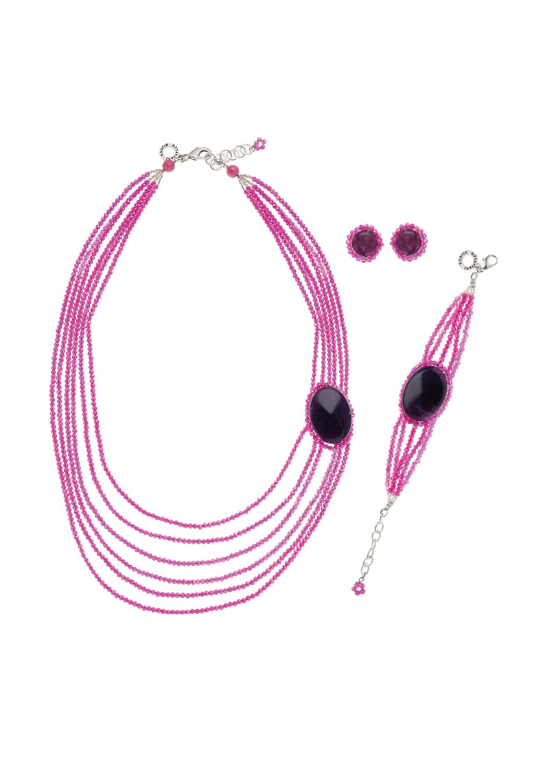 BRACCIALE CON AGATA E CRISTALLI
