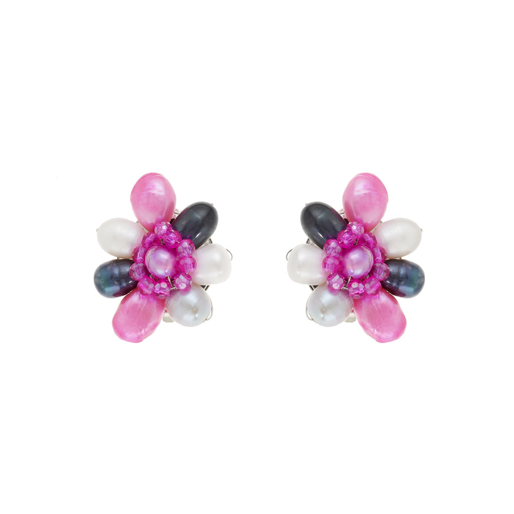 ORECCHINI CON PERLE AGATA E CRISTALLI
