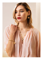 COLLANA DORATA CON QUARZO