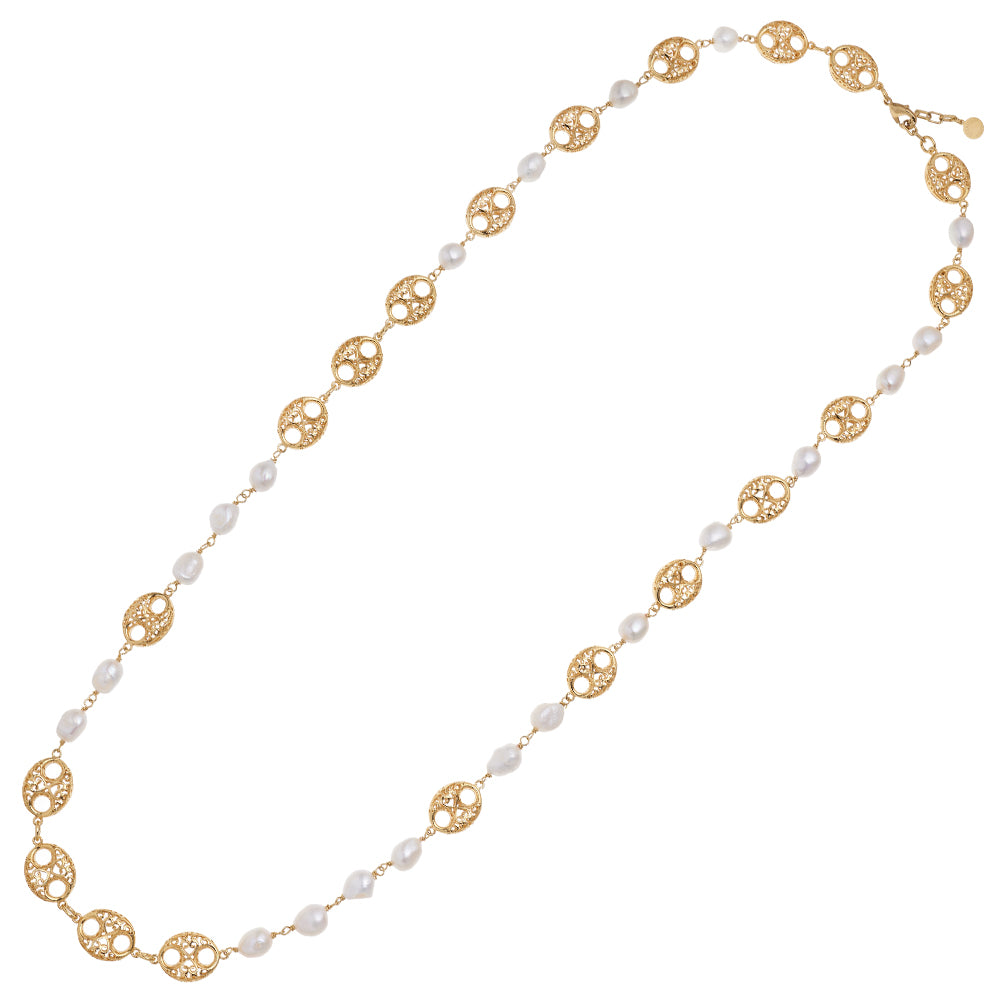 COLLANA DORATA CON PERLE