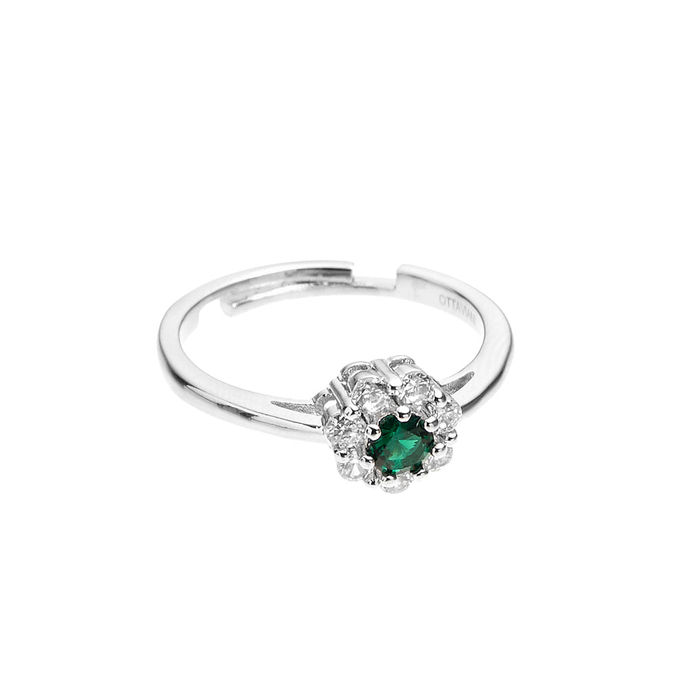 ANELLO RODIATO CON CUBIC ZIRCONIA