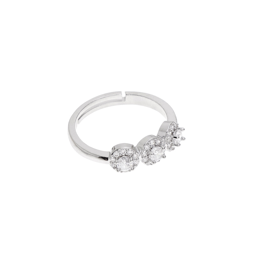 ANELLO RODIATO CON CUBIC ZIRCONIA