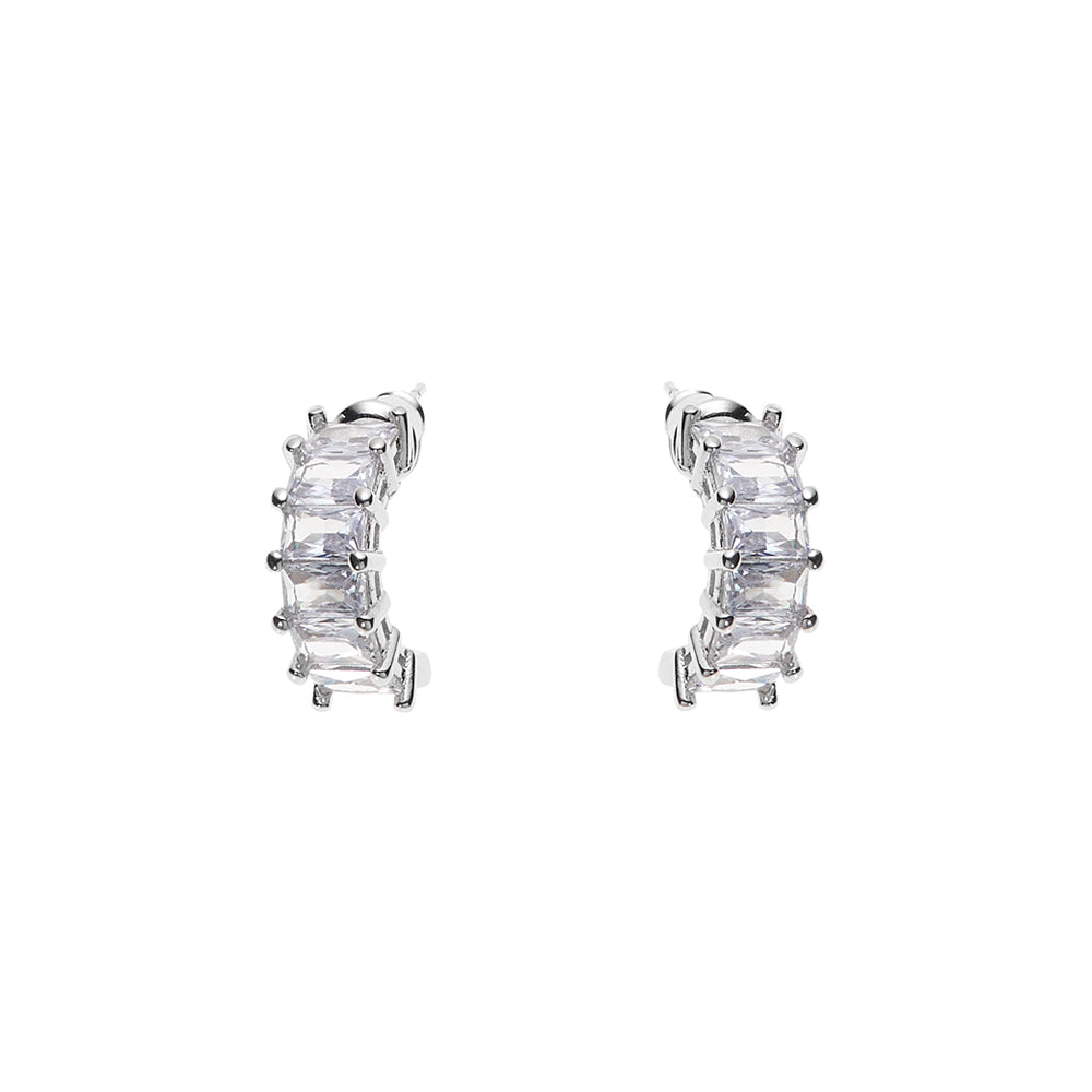 ORECCHINI RODIATI CON CUBIC ZIRCONIA