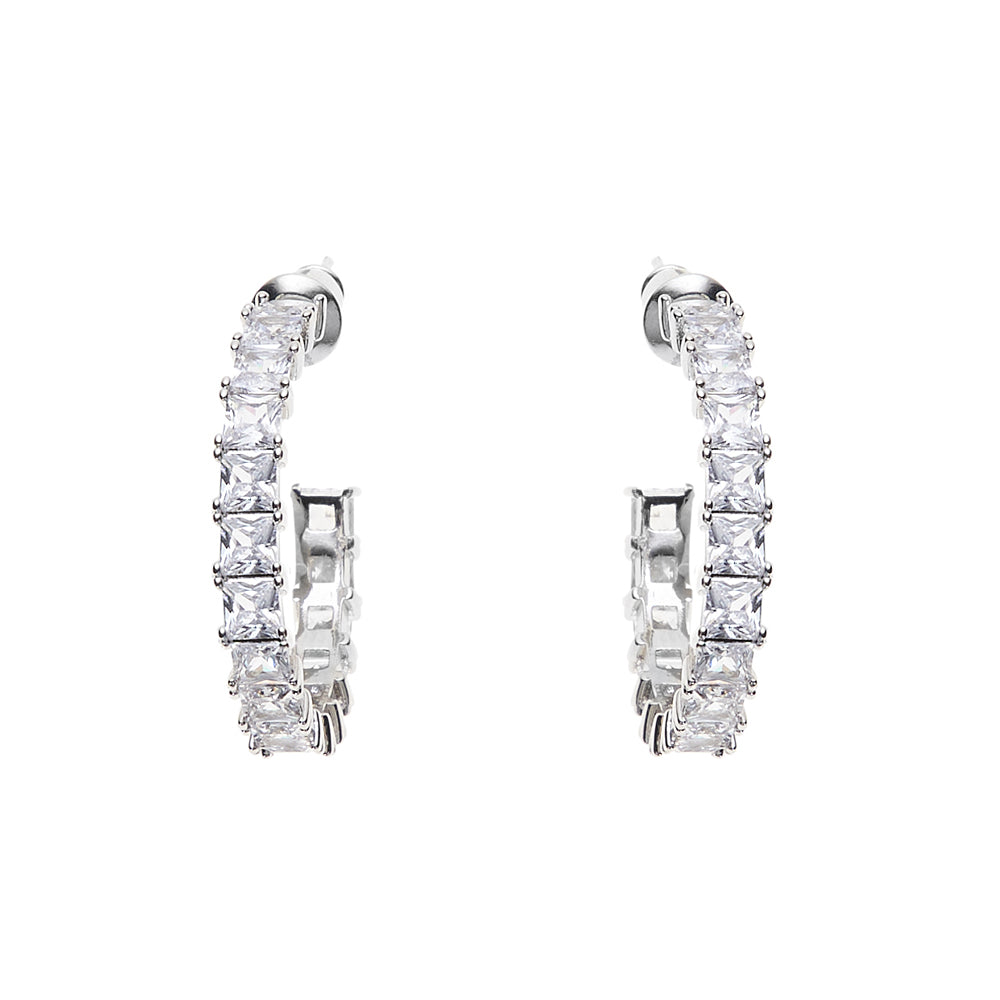 ORECCHINI RODIATI CON CUBIC ZIRCONIA