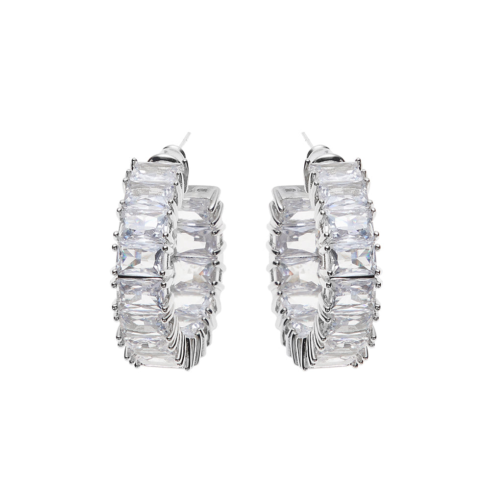 ORECCHINI RODIATI CON CUBIC ZIRCONIA