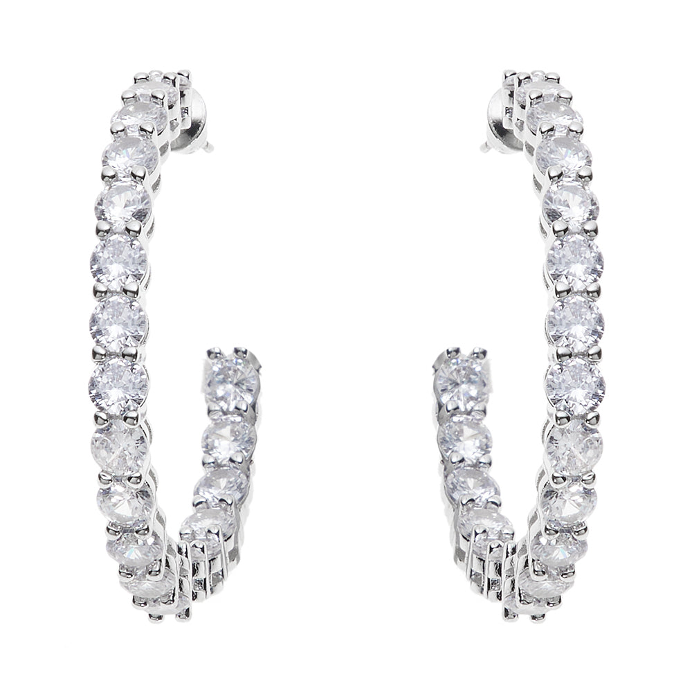 ORECCHINI RODIATI CON CUBIC ZIRCONIA