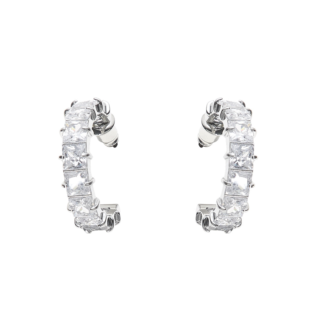 ORECCHINI RODIATI CON CUBIC ZIRCONIA