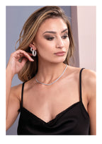 ORECCHINI RODIATI CON CUBIC ZIRCONIA