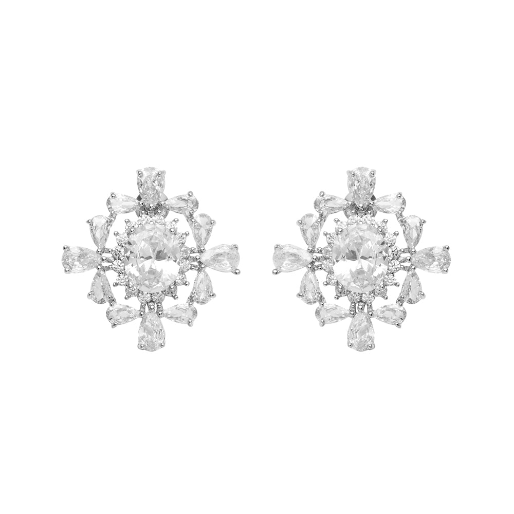 ORECCHINI RODIATI CON CUBIC ZIRCONIA