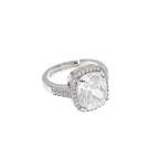ANELLO RODIATO CON CUBIC ZIRCONIA