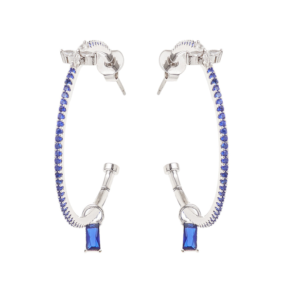 ORECCHINI RODIATI CON CUBIC ZIRCONIA