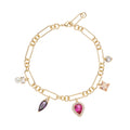 BRACCIALE PLACCATO ORO CUBIC ZIRCONIA E PERLA